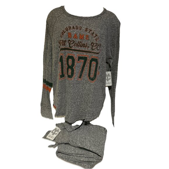 NEW CSU Colorado State Retro Rams Aggies Womens Lounge Set Shirt Pants M NCAA - Picture 4 of 16
